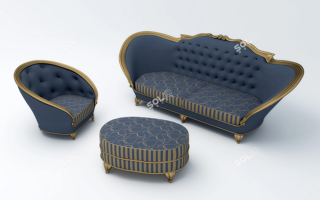 Elegant Goldconfort Eden Set 3D model image 1
