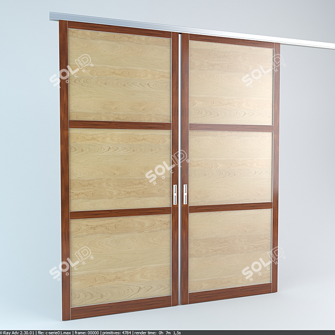 P-Series Sliding Doors: Top-Quality Raumplus 3D model image 1