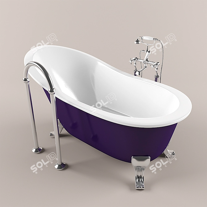 Relaxation Oasis: Luxurious Bathtub 3D model image 1