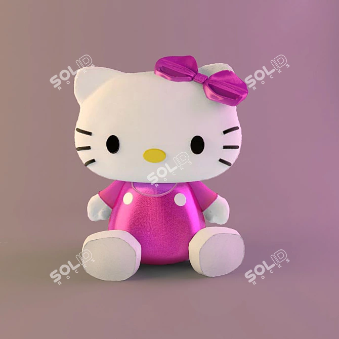 Adorable Hello Kitty Plush Toy 3D model image 1