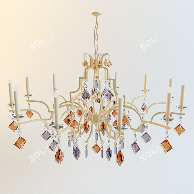 Emme Pi Light 3050/6+6 - Elegant Italian Chandelier 3D model image 1