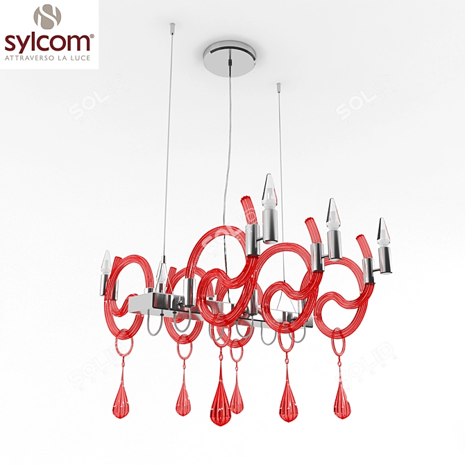 Sleek Sylcom Chandelier  3D model image 1