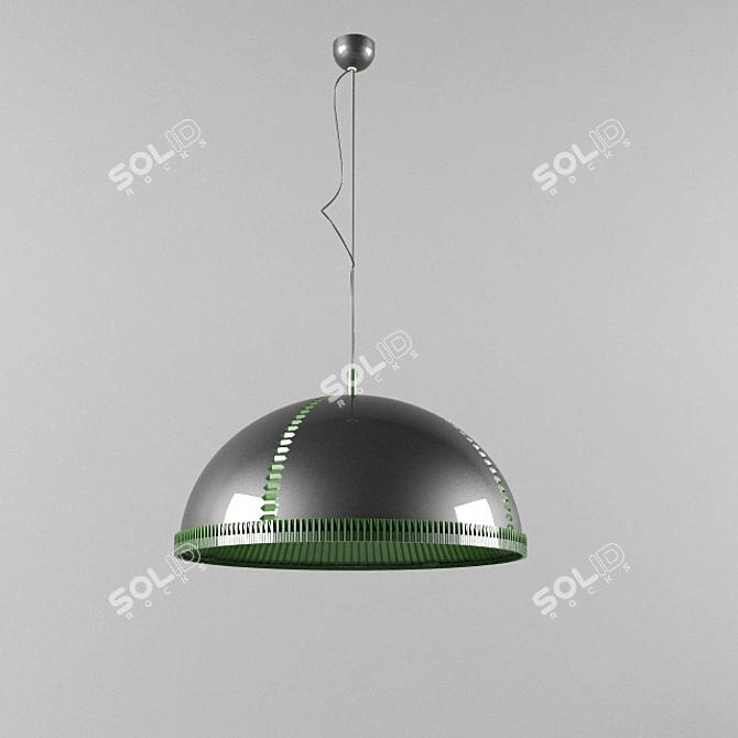  Sleek Black & Green Lamp 3D model image 1