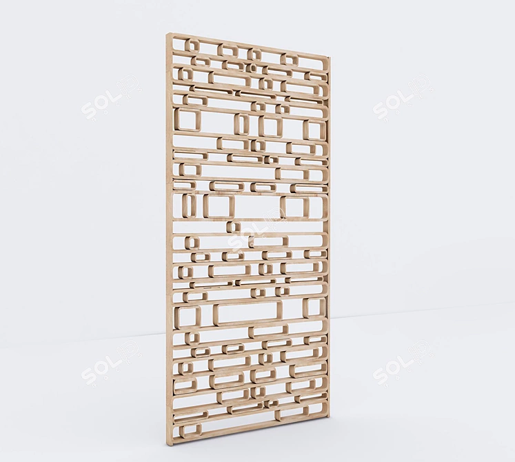 Wooden Texture Wall Divider 3D model image 1