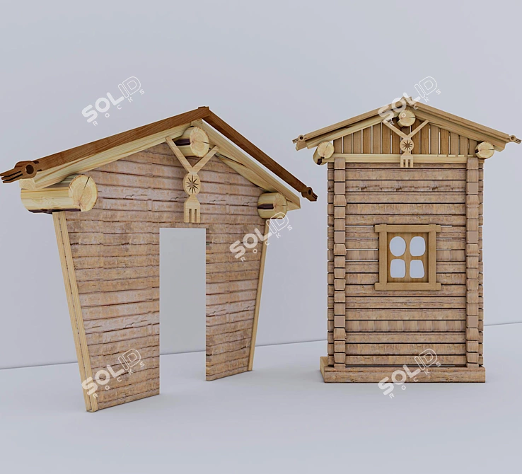  Custom Decorative Wall Houses 3D model image 1