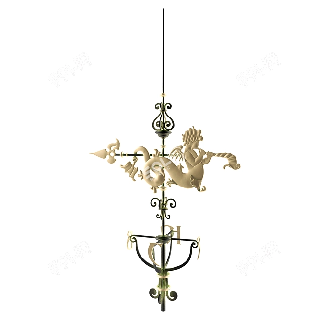Vintage Bronze Weather Vane 3D model image 1