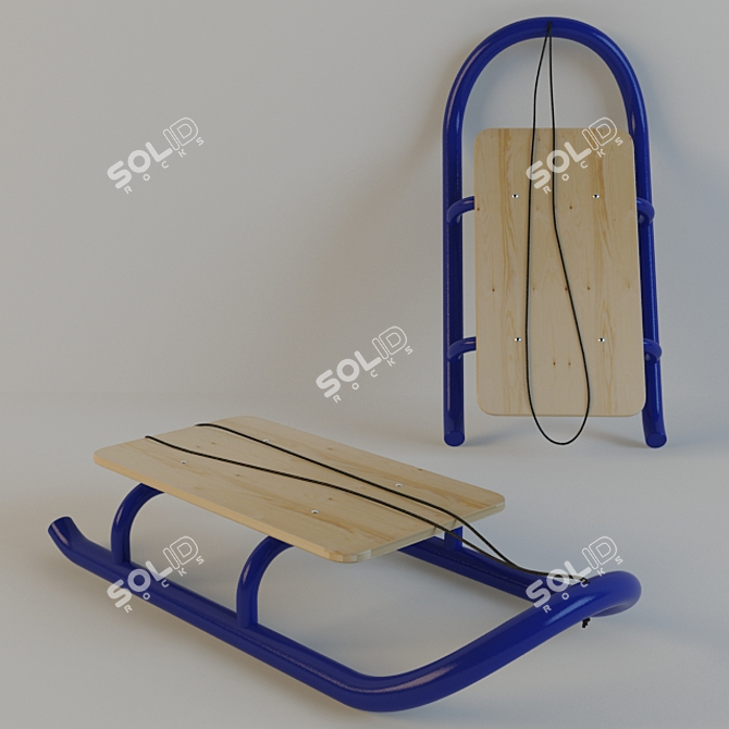 Festive Snow Sled: Perfect for New Year Celebrations! 3D model image 1