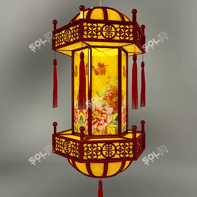 Elegant Oriental Style Chinese Lamp 3D model image 1
