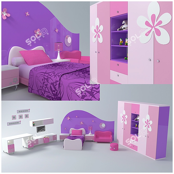 Fairyland Haven: Girls' Nursery Room 3D model image 1