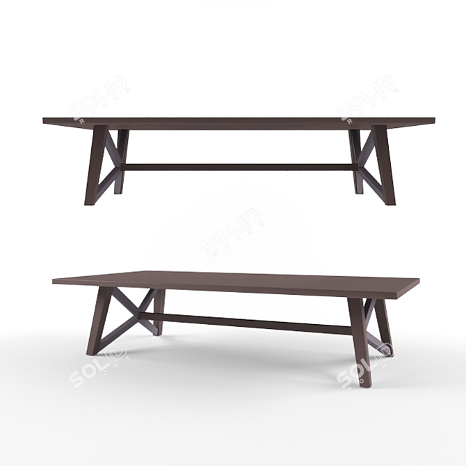 Modern Wooden Coffee Table 3D model image 1