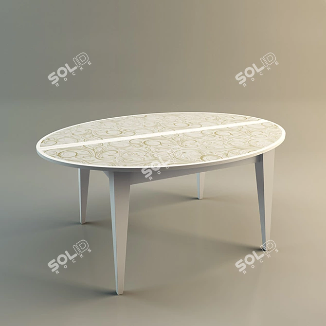 Patterned Small Dining Table 3D model image 1