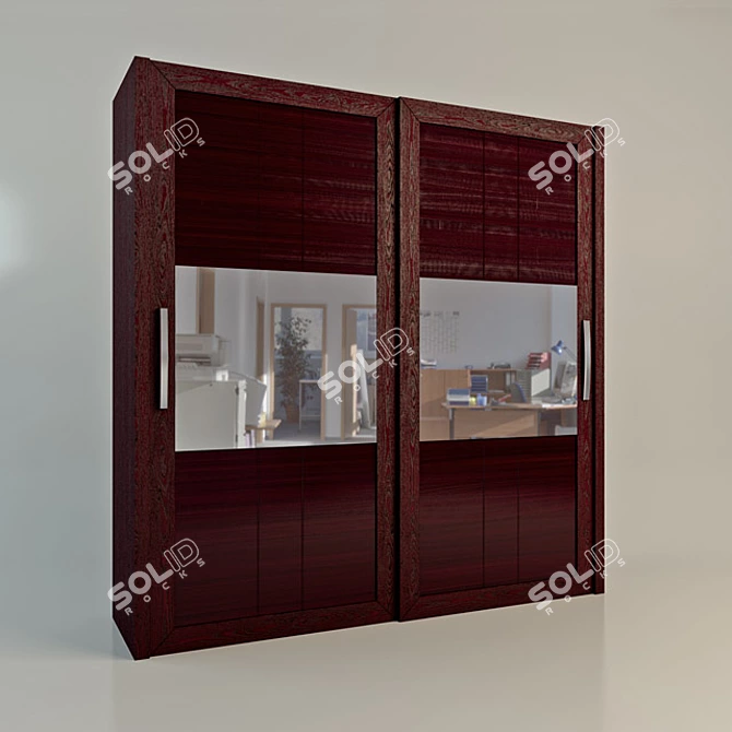 Vogue Mirrored Wardrobe 3D model image 1