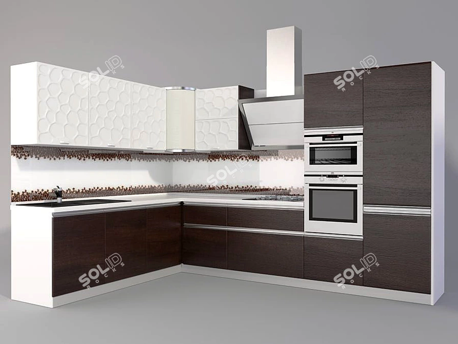 Modern Kitchen Drida 3D model image 1