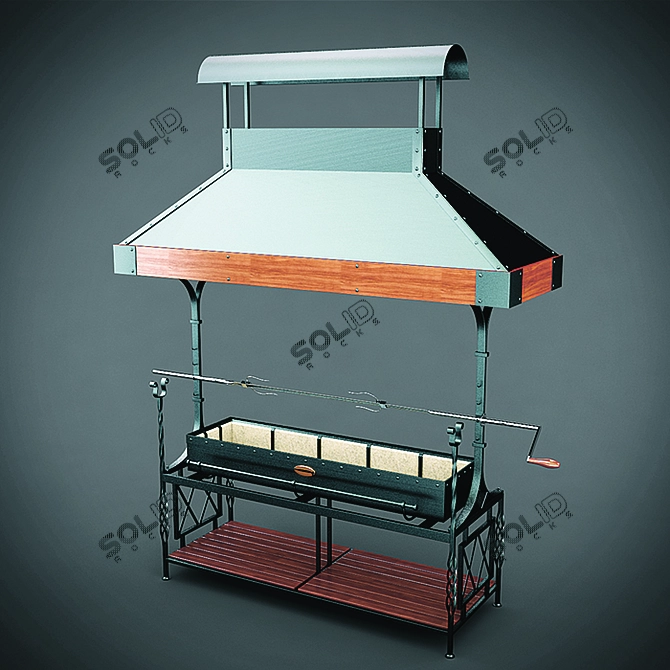 Portable Charcoal Grill 3D model image 1