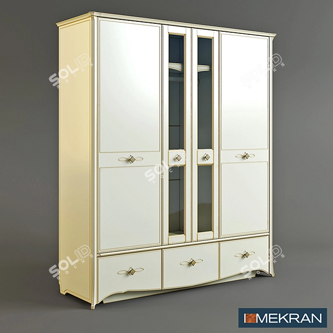 Elegant Flerans Wardrobe by Mekran 3D model image 1