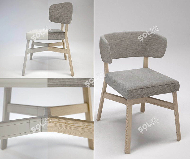 Premium Quality High-Back Chair 3D model image 1