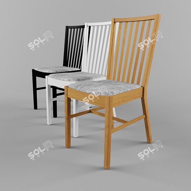 Minimalist 3-Color Chair 3D model image 1