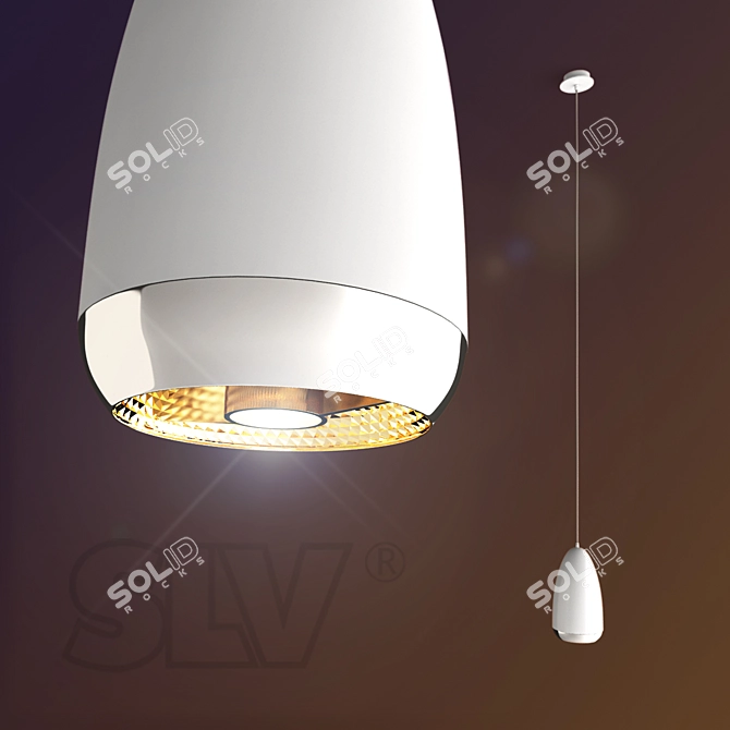 SLV Ovo ES111 White/Chrome Steel Spotlight 3D model image 1