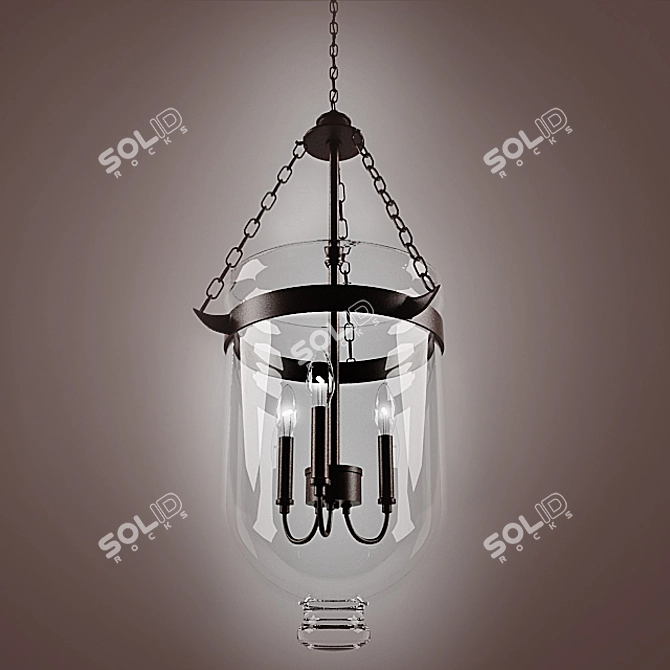 Exquisite Hundi Lantern: Timeless Elegance 3D model image 1