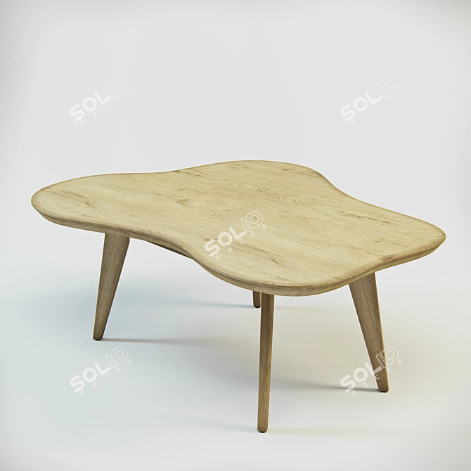 Sleek Amoeba Coffee Table 3D model image 1