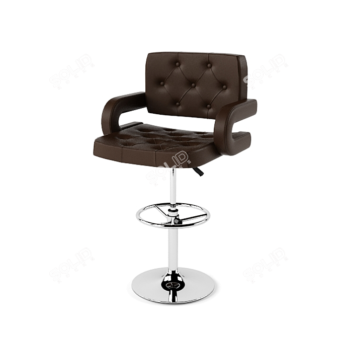 Modern Metal Bar Stool 3D model image 1