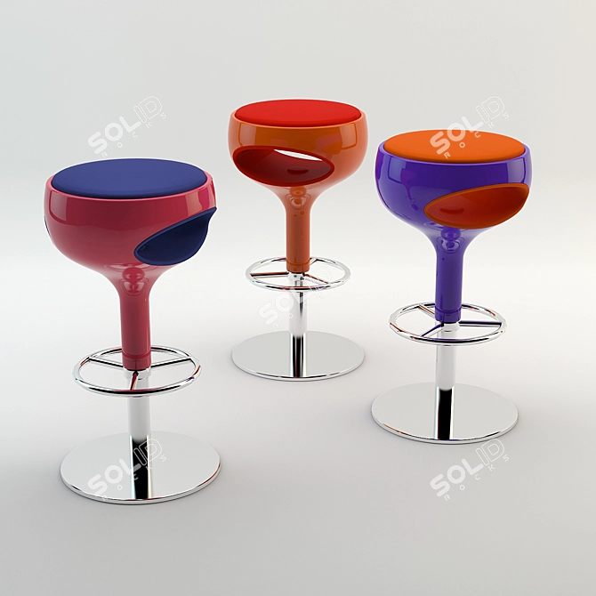 Adjustable Height Ring Stool 3D model image 1