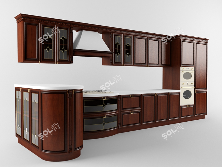 "PROFI" Fortune - Stylish and Functional Kitchen 3D model image 1