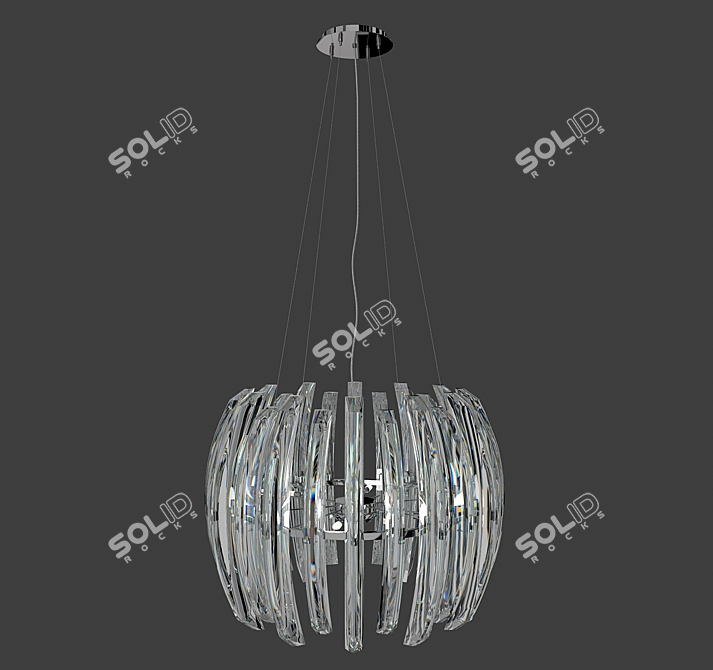 Title: Eglo Drifter 6-Light Chrome Crystal Chandelier 3D model image 1