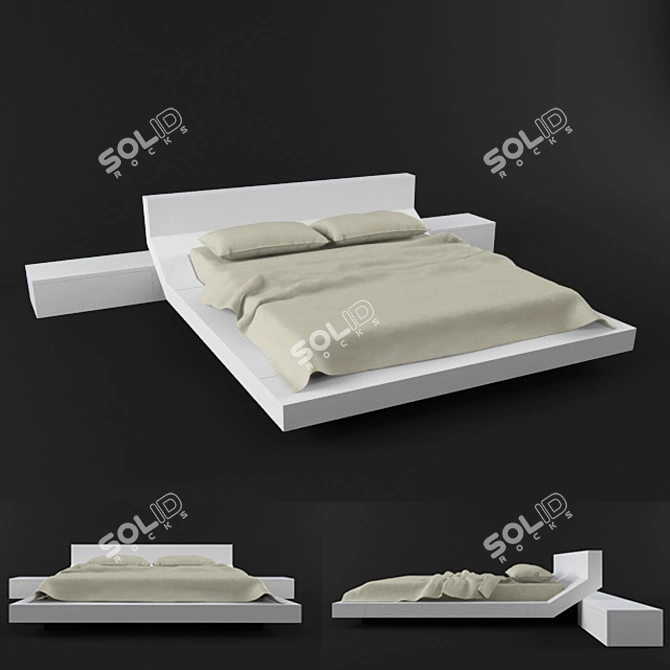 Modern Luxe Lipla Bed by Porro 3D model image 1