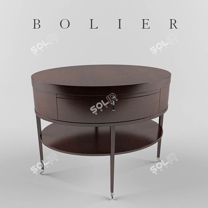 Elegant Rosenaue Oval Side Table 3D model image 1