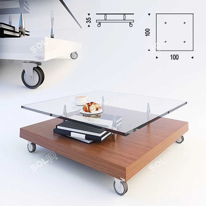 Parsifal Contemporary Coffee Table 3D model image 1