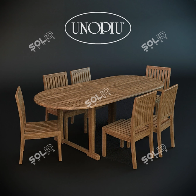 Lydia&Tamil: PROFI Garden Chair & Table Set 3D model image 1