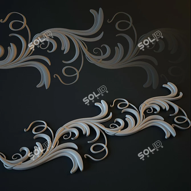 Elegant Fretwork Design 3D model image 1