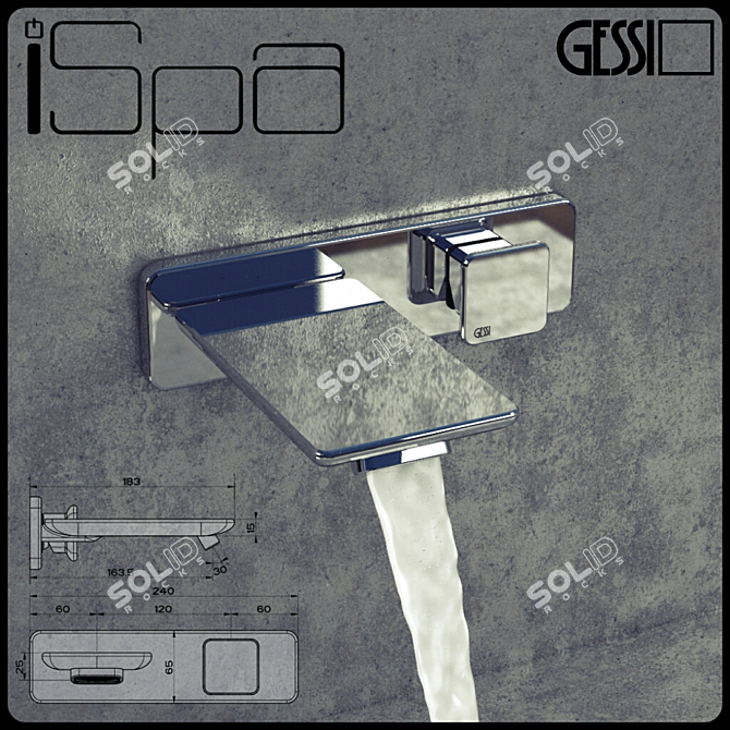 Sleek GESSI ISPA Faucet 3D model image 1