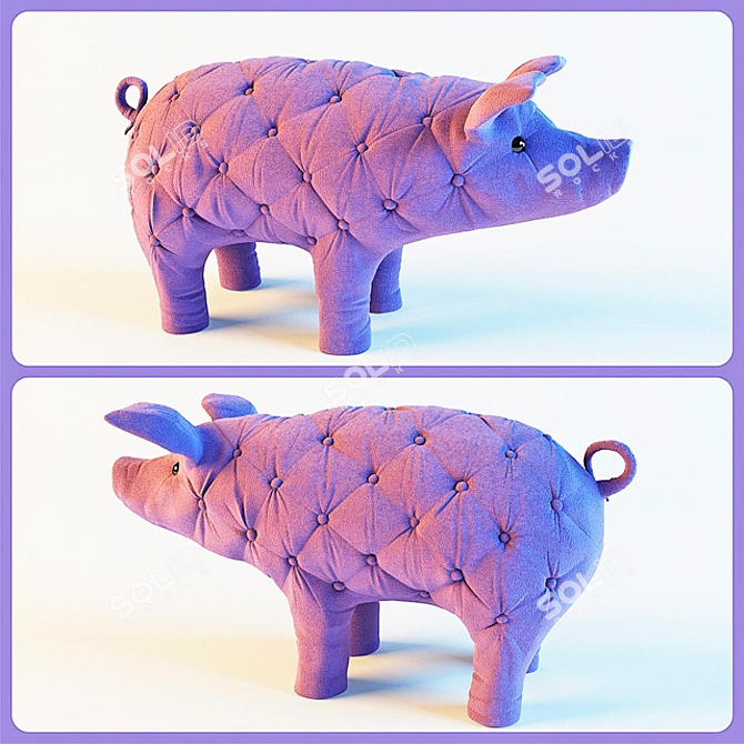 Adorable Piglet Toy 3D model image 1