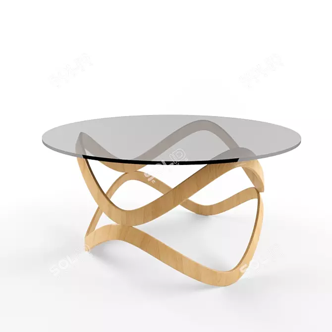 Sleek Wood Coffee Table 3D model image 1