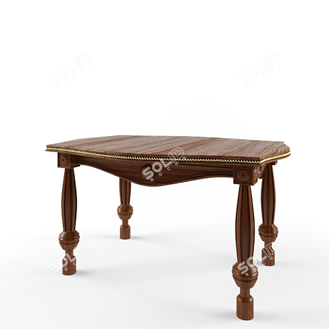 Classic Wooden Table 3D model image 1