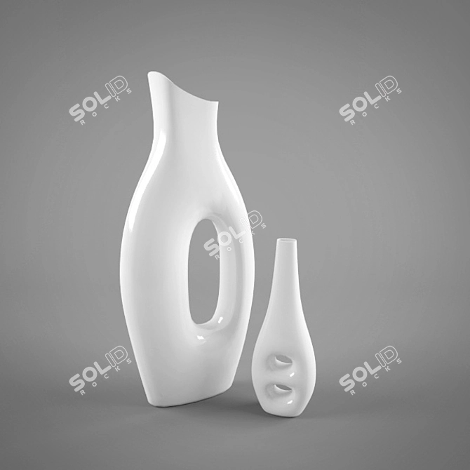 Title: Airblown Porcelain Art Vase 3D model image 1