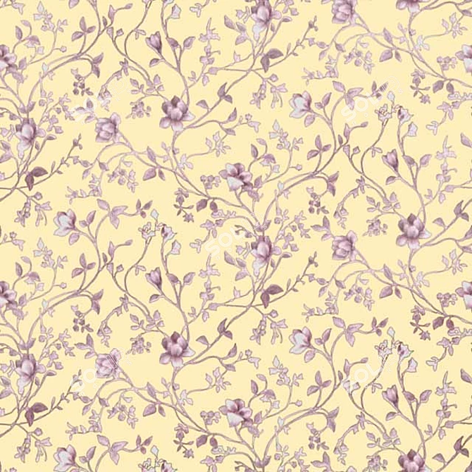 Floral Bliss Wallpaper 3D model image 1