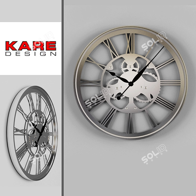 Modern KARE 60cm Clock 3D model image 1