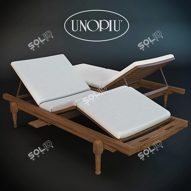 Elevate Your Relaxation: Charles Teak Stacking Sun Lounger 3D model image 1