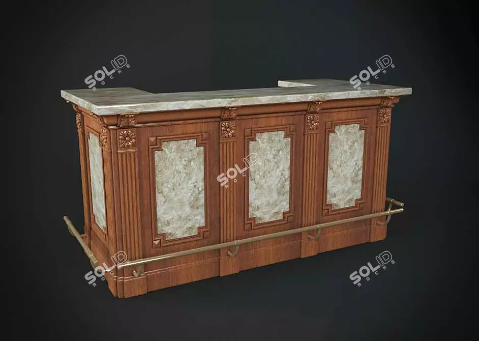 Elegant Bar Counter 3D model image 1