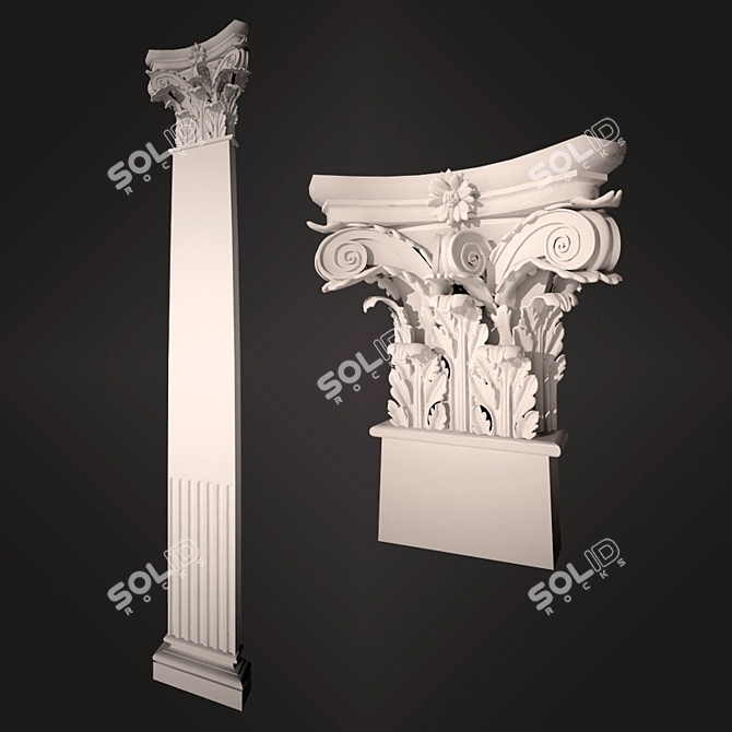 Corinthian Pilaster: Classic Elegance Perfection 3D model image 1