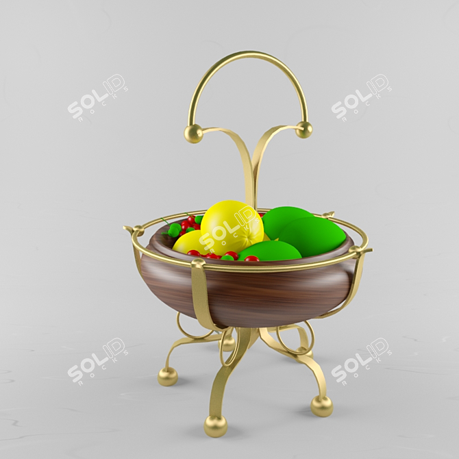 Stylish Fruit Storage Bowl 3D model image 1