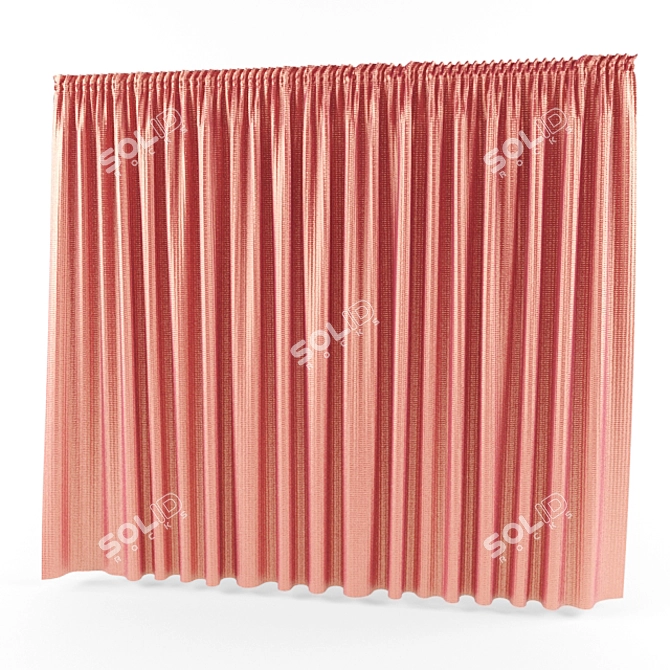 Elegant Folded Window Shades 3D model image 1