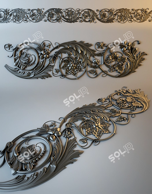 Baroque CNC Ornament 3D model image 1