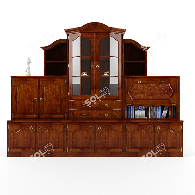 Classic Antique Wall Unit 3D model image 1