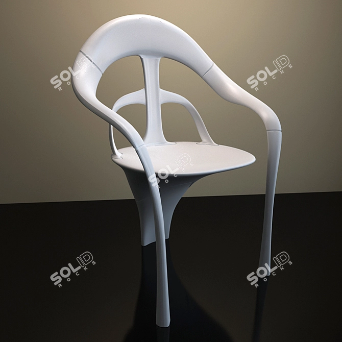 Elegant Bone Chair 3D model image 1