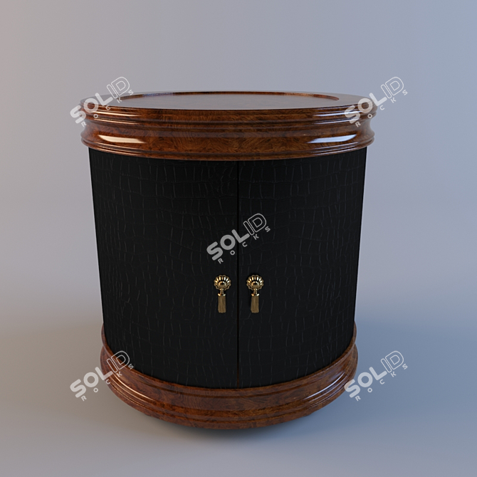 Elegant Bedside Table by Bob Mackie 3D model image 1