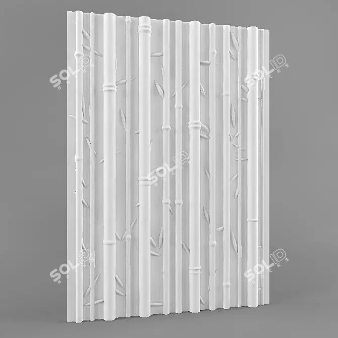 Bamboo Bliss: 3D Plaster Panels 3D model image 1